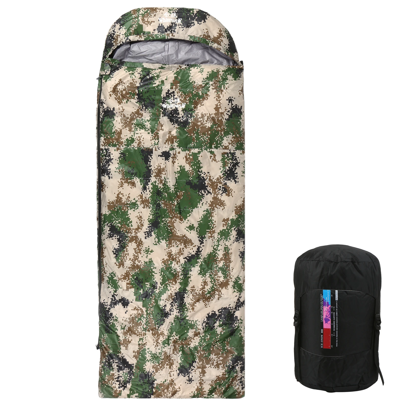 

95% White Goosedown Lightweight Sleeping Bag 210x80cm with Compression Sack Camping Equipment Hiking Traveling