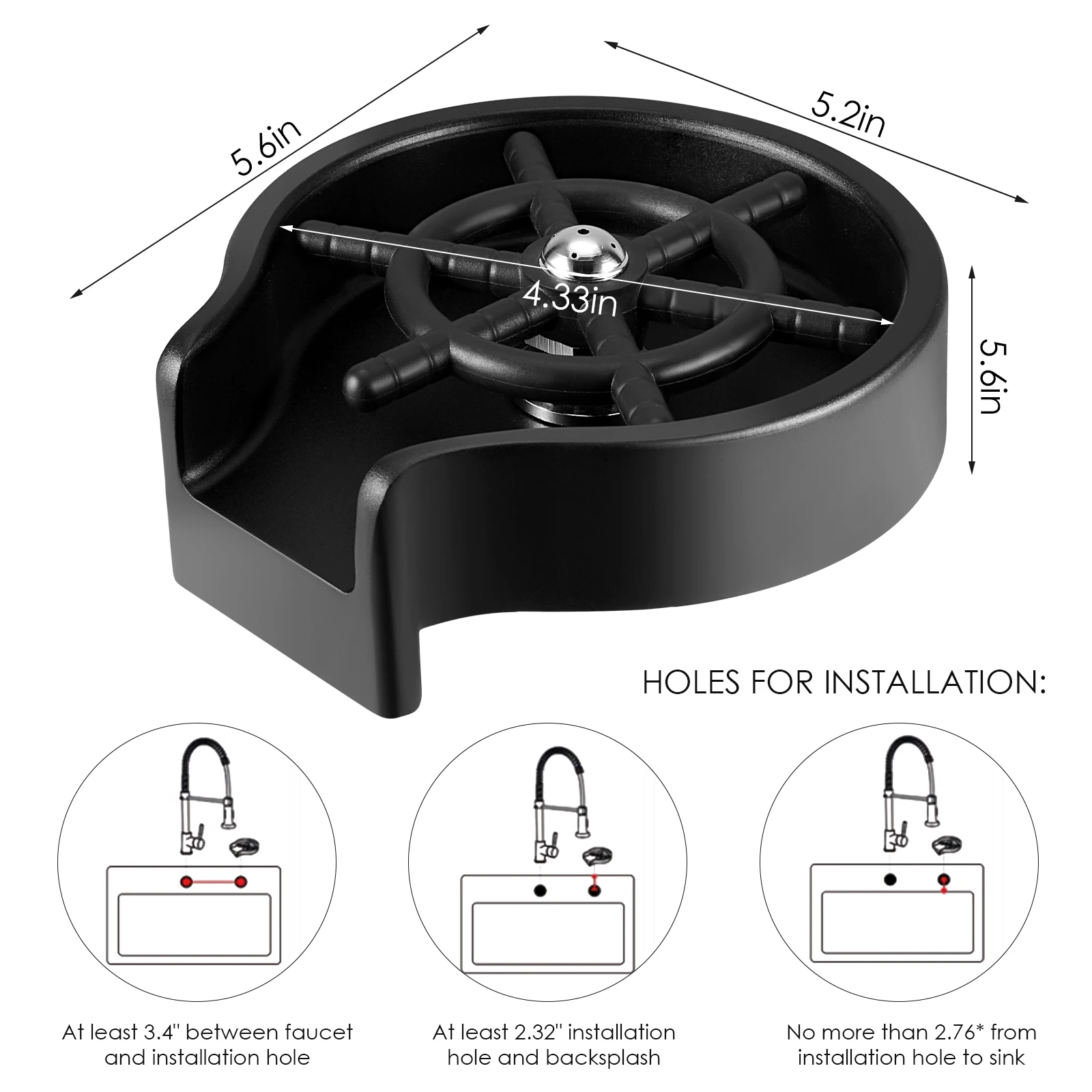 

Faucet Glass Rinser for Kitchen Sinks, Kitchen Sink Accessories Bar Glass Rinser Coffee Pitcher Wash Cup Tool