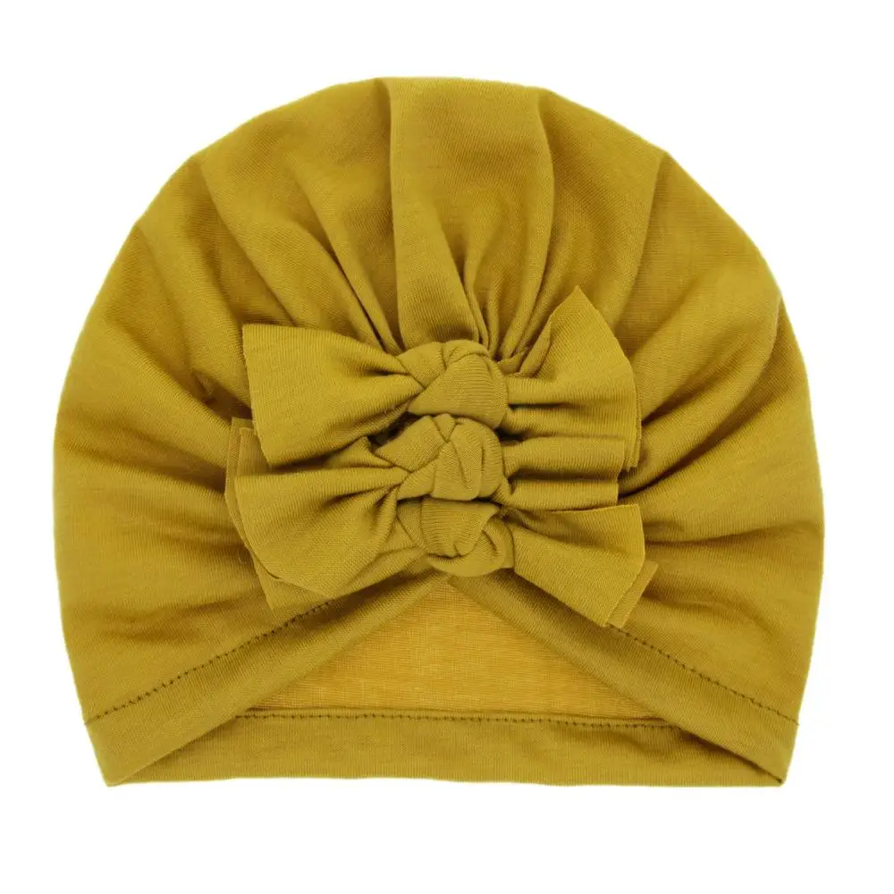 

Baby Hat for Girls Bows Turban Hats Infant Photography Props Cotton Children Kids Beanie Elastic Cap Accessories