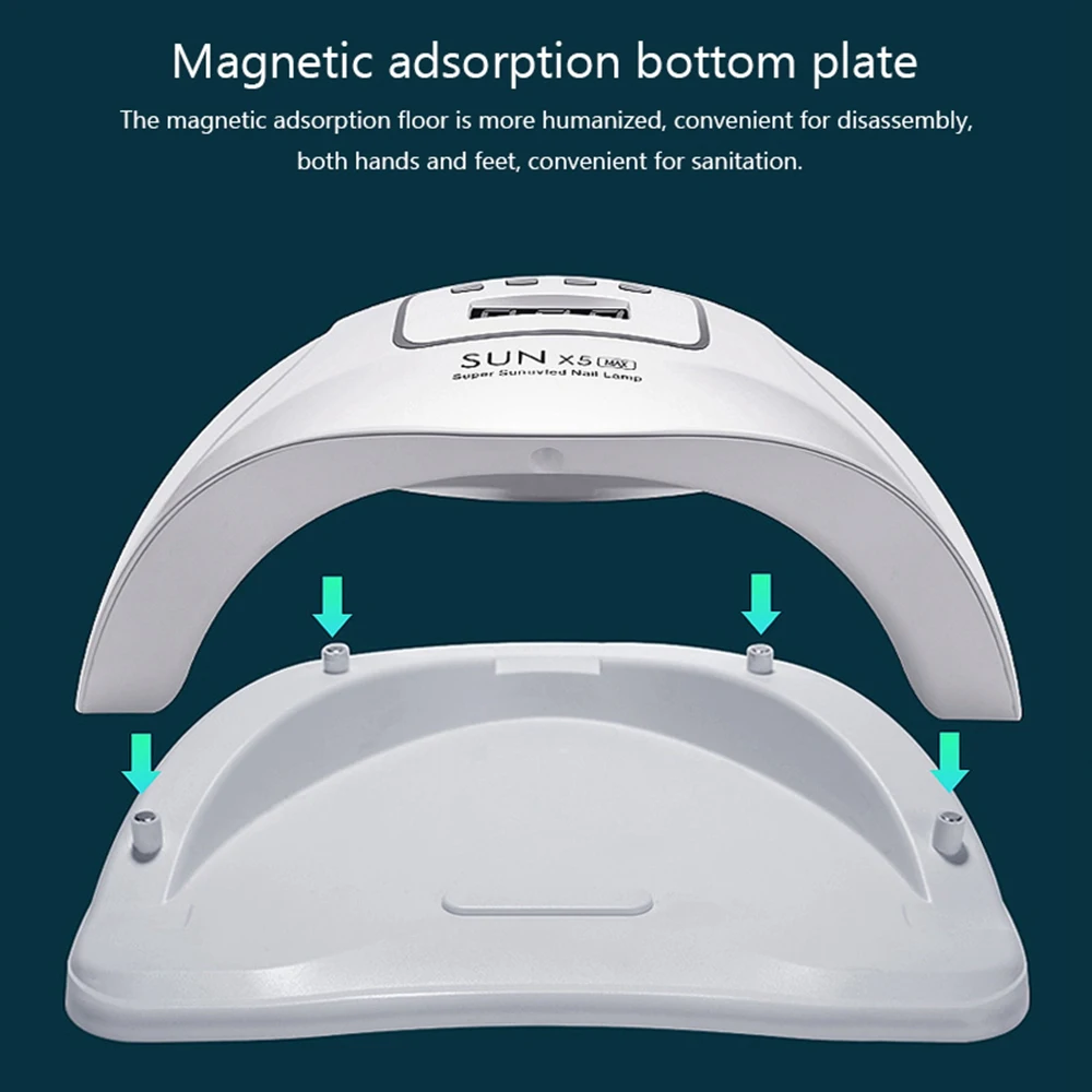 Мощная УФ лампа для ногтевой фототерапии 120 Вт 45 светодиодов быстросохнущая