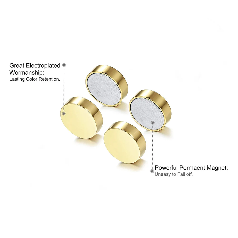 

1Pairs Round Beautiful Circle Non Piercing Strong Magnet Magnetic Mens Ear Clip About6mm/8mm/10mm/12mm Girls Earrings