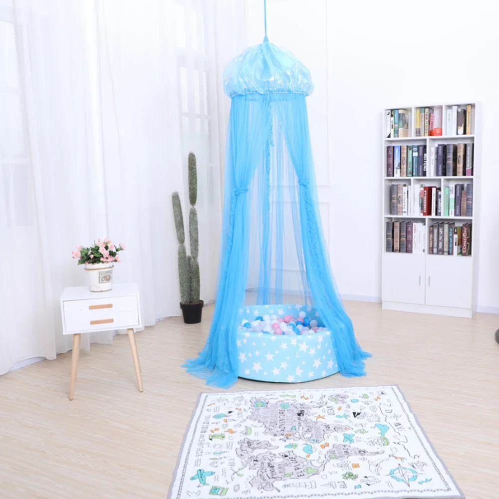 Детская кровать для маленькой принцессы форма медузы занавеска навес летняя