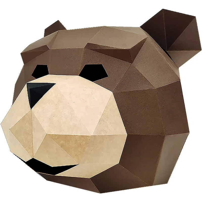 Новый DIY 3D Smile Teddy Bear бумажная маска головной убор модель карты строительные