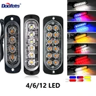 Автомобильный аварийный стробоскоп предупреждающий свет s ультратонкий стробоскоп вспышка лампа светодиодсветильник световая полоса для транспортного средства грузовика боковой поворотный свет в