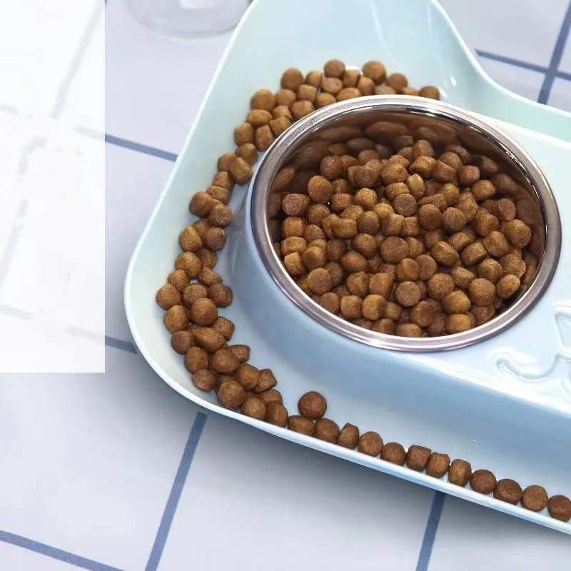 Миска для кошек двойная миска нержавеющая сталь кошка рис собачья герметичная