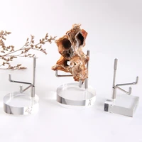 1 pc stainless steel display stand metal arm mineral stand for gemstone mineral specimens citrine amethyst geode agate
