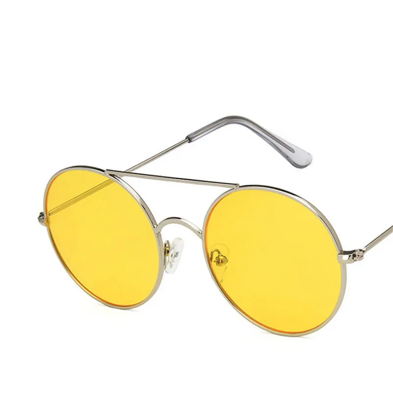 Золотая круглая металлическая оправа мужские солнцезащитные очки Ретро стиль 2019