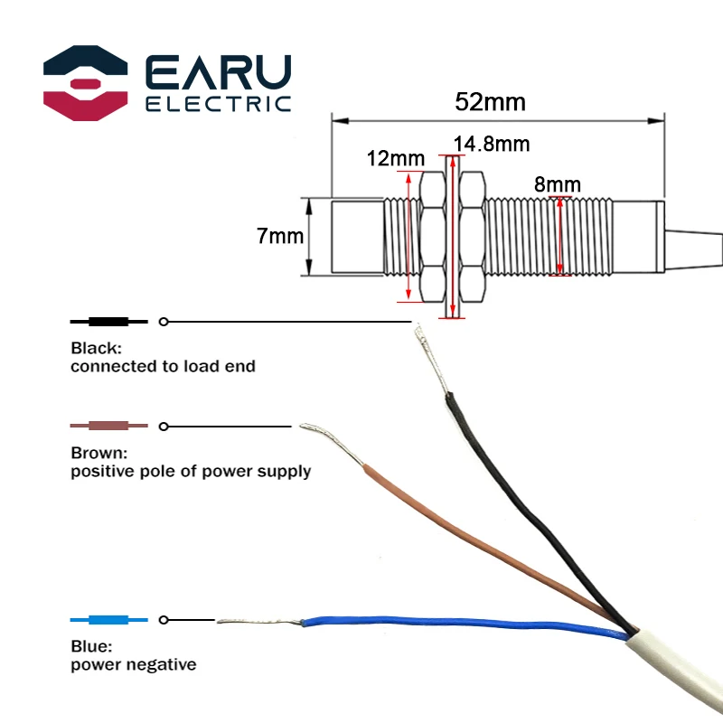 Индукционный металлический датчик M8 1 мм и 2 приближения типа для индуктивного