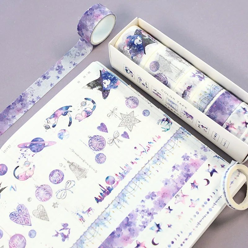 New Spiral Flamingo Space Bullet Journal Diary Handbook Set Travel Notebook Planner with Sticker Tape Beautiful Agenda - Цвет: 09