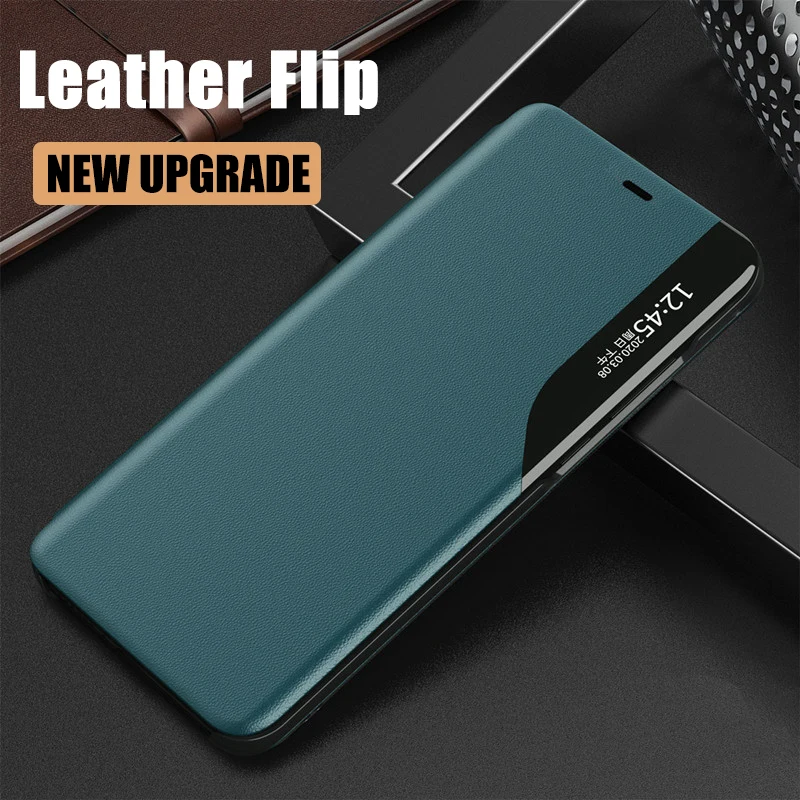 Умный зеркальный кожаный чехол-книжка Lurxy для телефона iPhone 13 12 Mini 11 Pro Max XS XR X 8 7 6 6S