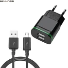 Зарядное устройство USB со светодиодной подсветкой и 2 портами, 5 В, 2 А