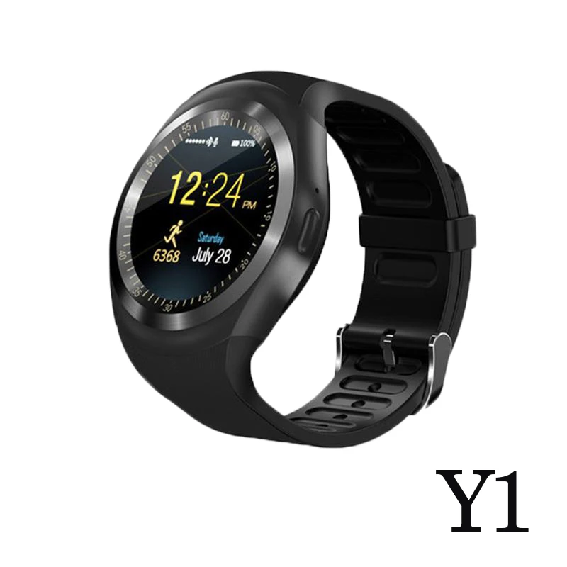 Y1 black Y1 Смарт-часы фитнес-трекер Bluetooth Android SmartWatch телефонный звонок GSM SIM пульт дистанционного управления камера монитор сна часы Спорт Шагомер - Цвет: Y1 black