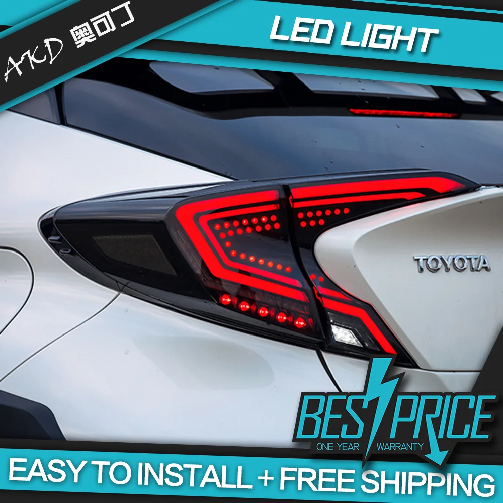 AKD tuning cars Tail lights For Toyota C-HR CHR Taillights LED DRL Running Fog dynamic signal light |