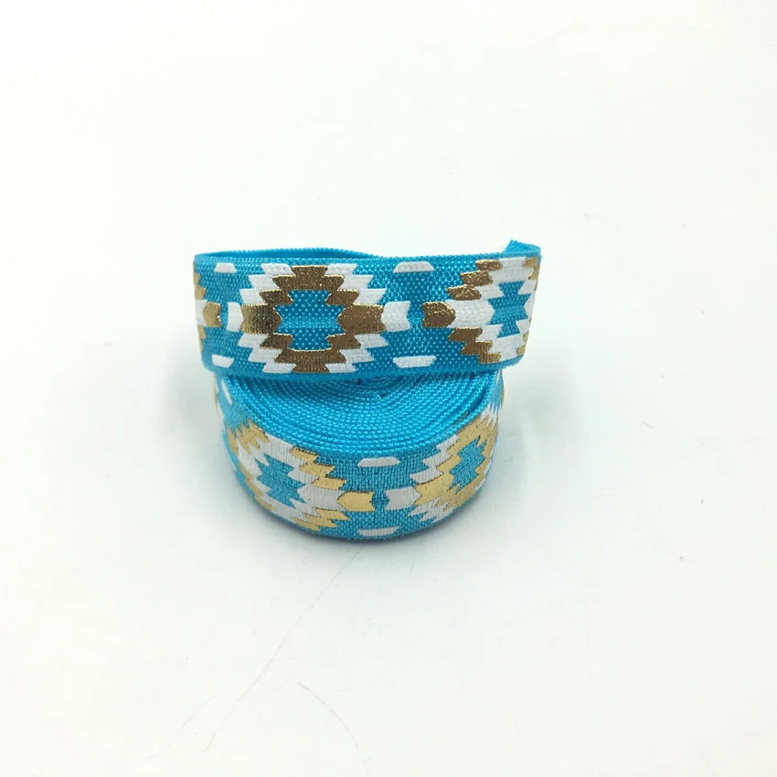 5 ярдов/лот золото Фольга с узором в стиле Ацтек на голову эластичная повязка для