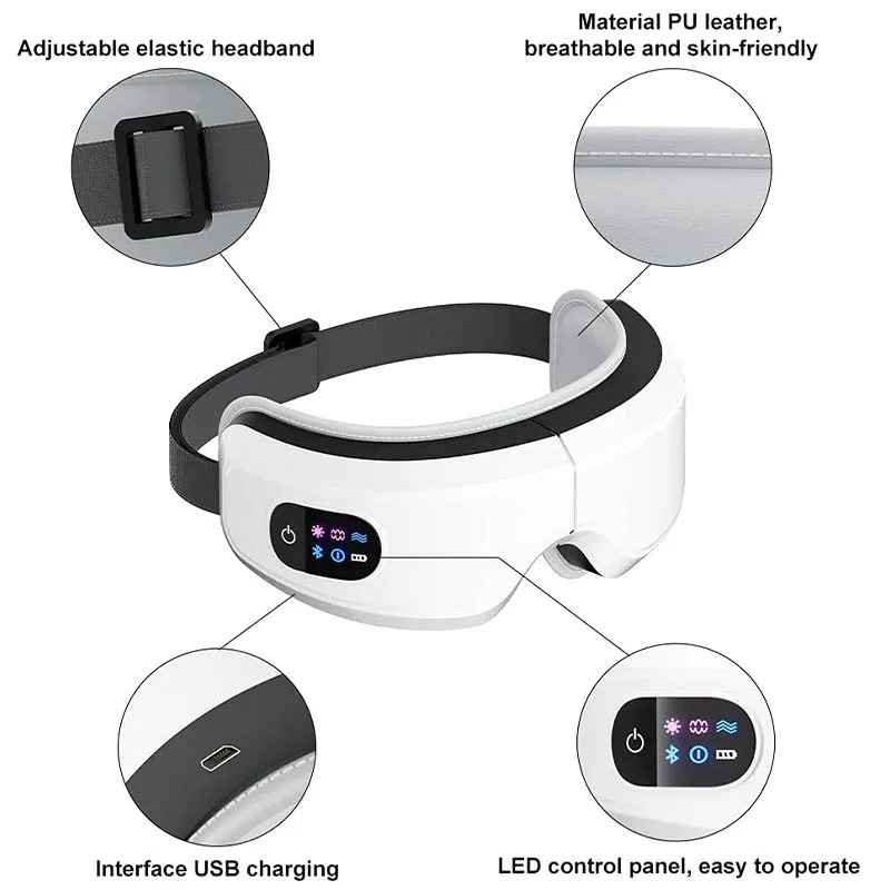 売る 目加熱リリーフ眼精疲労ドライアイと睡眠を改善振動bluetooth音楽usb充電式ポータブル