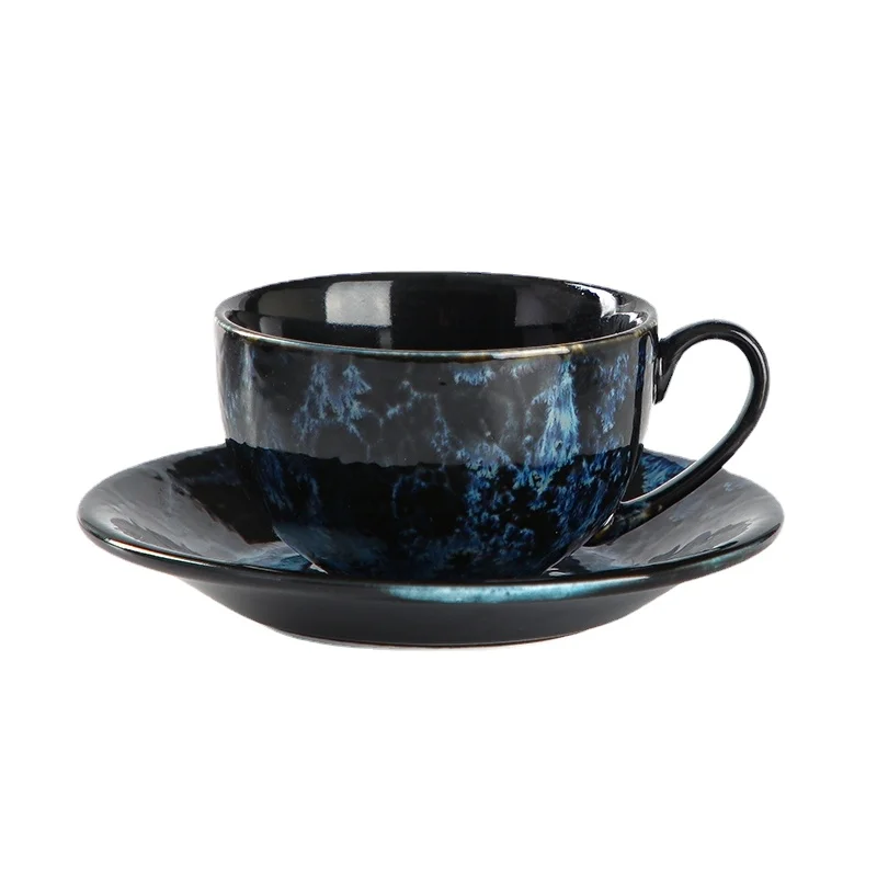 

250ml Ceramic Cups Latte Art Coffee Cup Creative Star Empty Mug Breakfast Milk Drinking Cup Spoon Household Tazas Drinkware