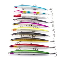 10pcslot minnow fishing lure 18cm 26g plastic deep sea fishing bait floating lure tackle hook isca artificial bait