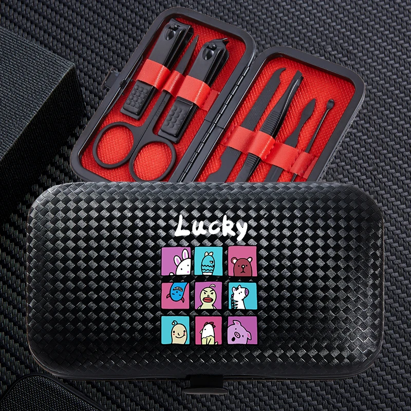 

Funny Cartoon 7pcs Nail Clipper Set Cartoon Portable Travel Stainless Steel Trimmer Clippers Cutter Scissors Accessories Tools