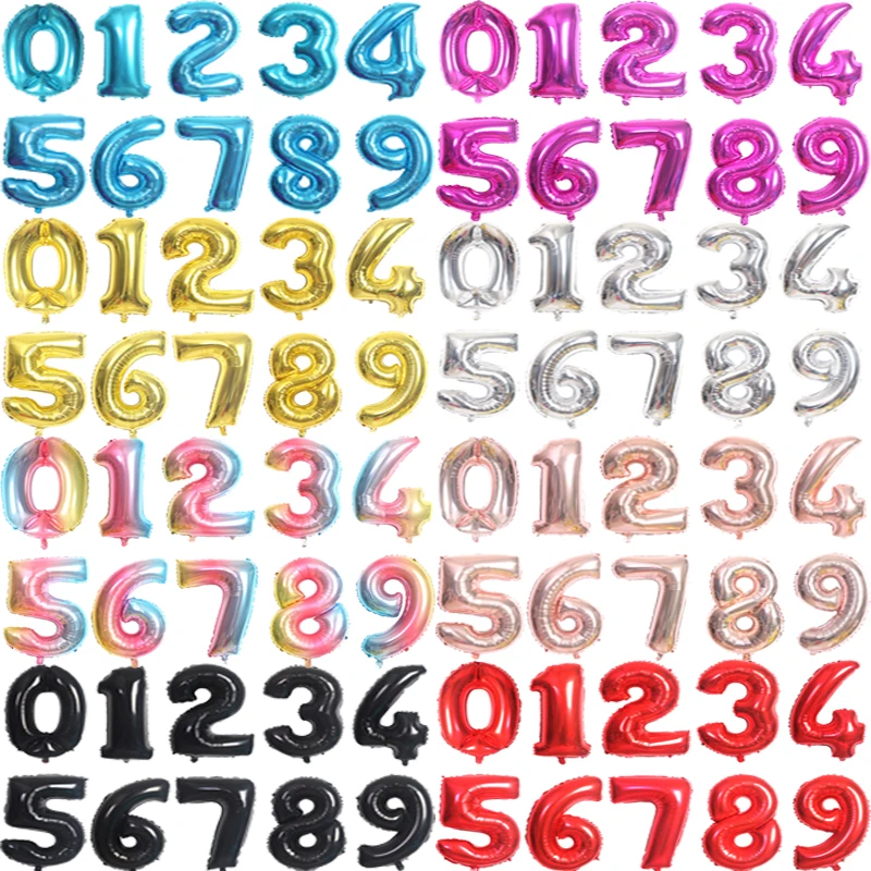 Набор воздушных шаров из фольги в виде цифр