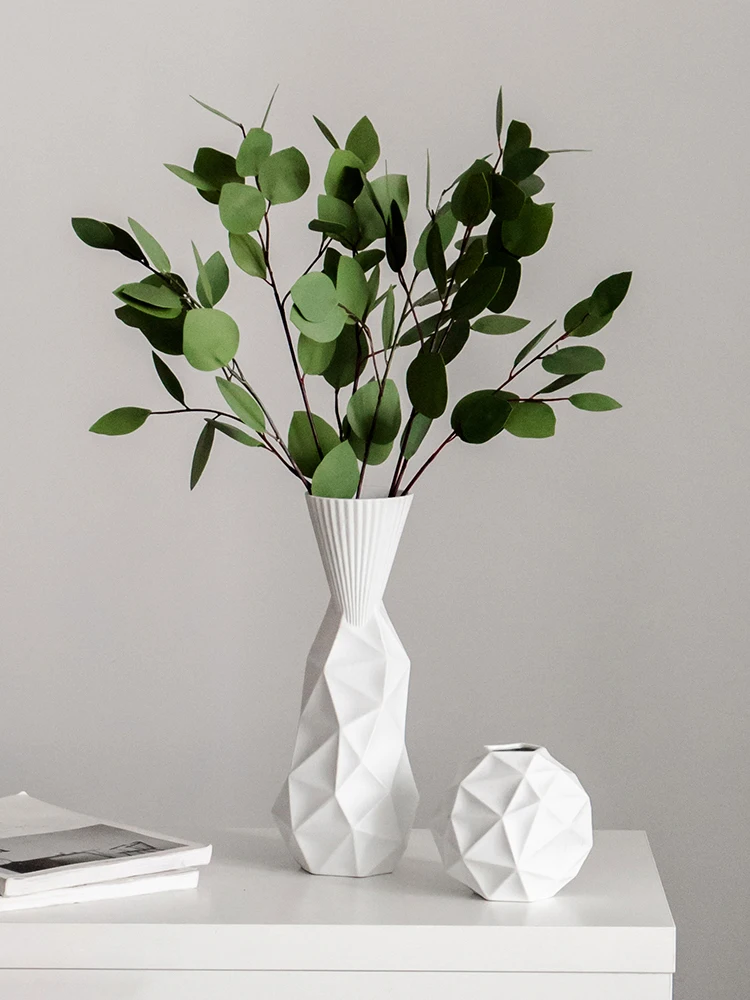 Прямой маркетинг Новая креативная Геометрическая белая керамическая ваза