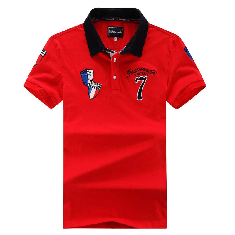 Высококачественные Новые мужские рубашки поло с коротким рукавом из хлопка