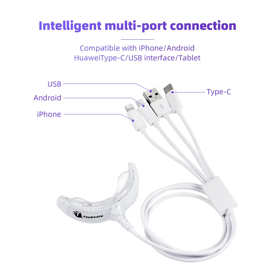 Отбеливание зубов Смарт холодный синий светодиодный светильник Портативный