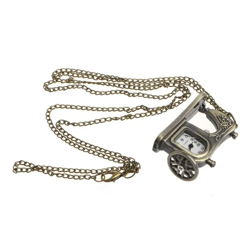 Швейная швейная машина карманные часы кварцевые Модные Винтажные ожерелье Шарм