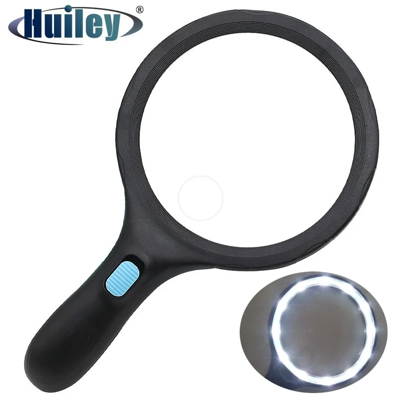 Увеличительное стекло 138 мм с большой линзой ручная Лупа 1 8x 5x подсветкой