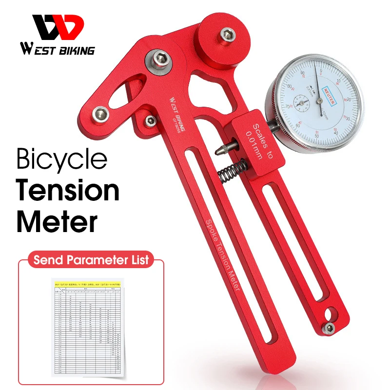 

WEST BIKING Bicycle Spoke Tension Meter Aluminum Alloy Tensiometer Spokes Checker Bike Wheel Indicator Meter Builder Repair Tool