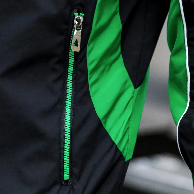 Promotion Sale Men's Spring Jacket PatchWork With Green Panel Contrast Color Windbreaker Zipper Closure Youth Coat M-4XL 235 | Мужская
