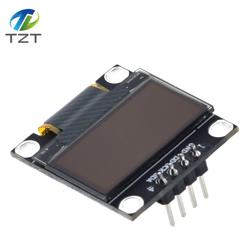 TZT 0.96 inch IIC Serial White OLED Display Module 128X64 I2C SSD1306 12864 LCD Screen Board GND VCC SCL SDA 0.96" for Arduino