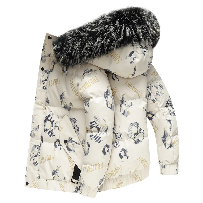 Down Jacket Men's Autumn Winter Down Jacket Fashion Trend Thickening Men Coat Warm Down Jacket Hat Detachable Drop ship