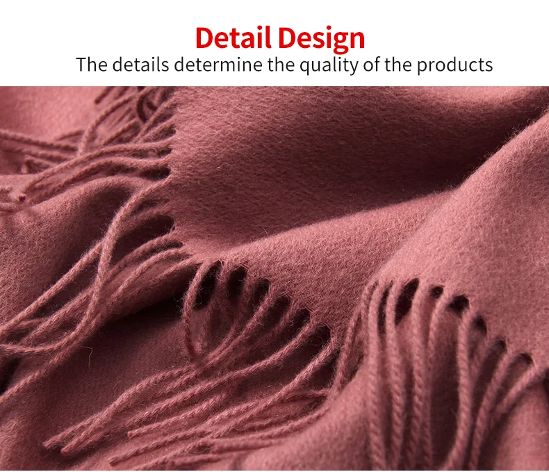 Wither Pure Wool Scarf Women Brand Thicken Warm Echarpe Wraps for Ladies Foulard Femme Solid Camel Merino Wool Scarves