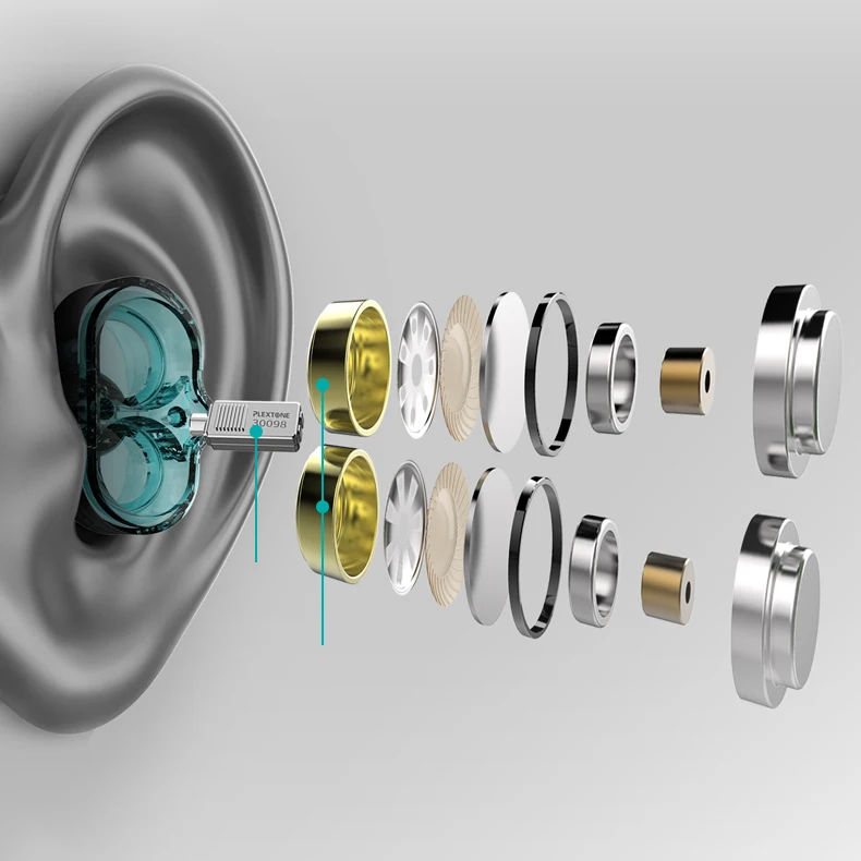 Plextone DX6 Bluetooth наушники три единицы 3,5 мм наушники-вкладыши спортивные стерео Бас HIFI Проводная гарнитура с MMCX кабелем для Xiaomi