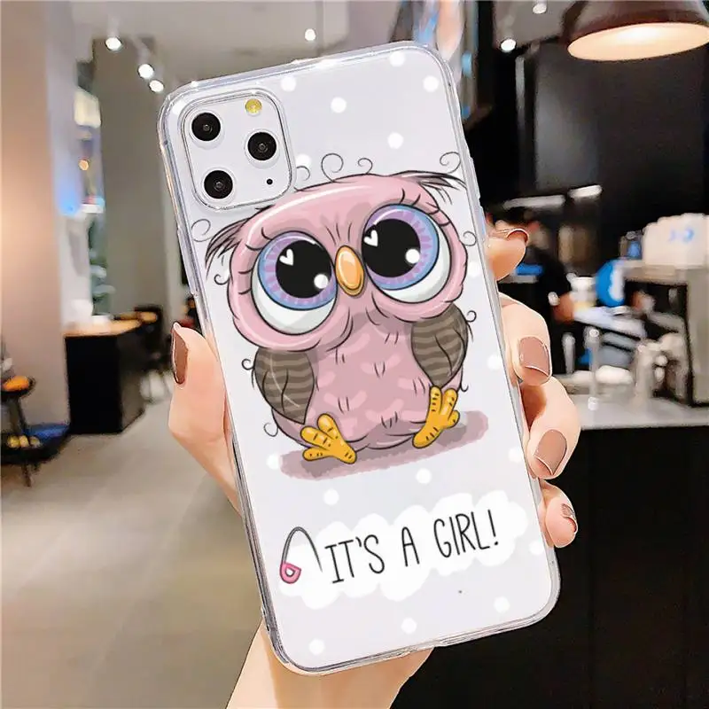 

Baby Cute Owl case for airpods Phone Case Transparent soft For iphone 5 5s 5c se 6 6s 7 8 11 12 plus mini x xs xr pro max