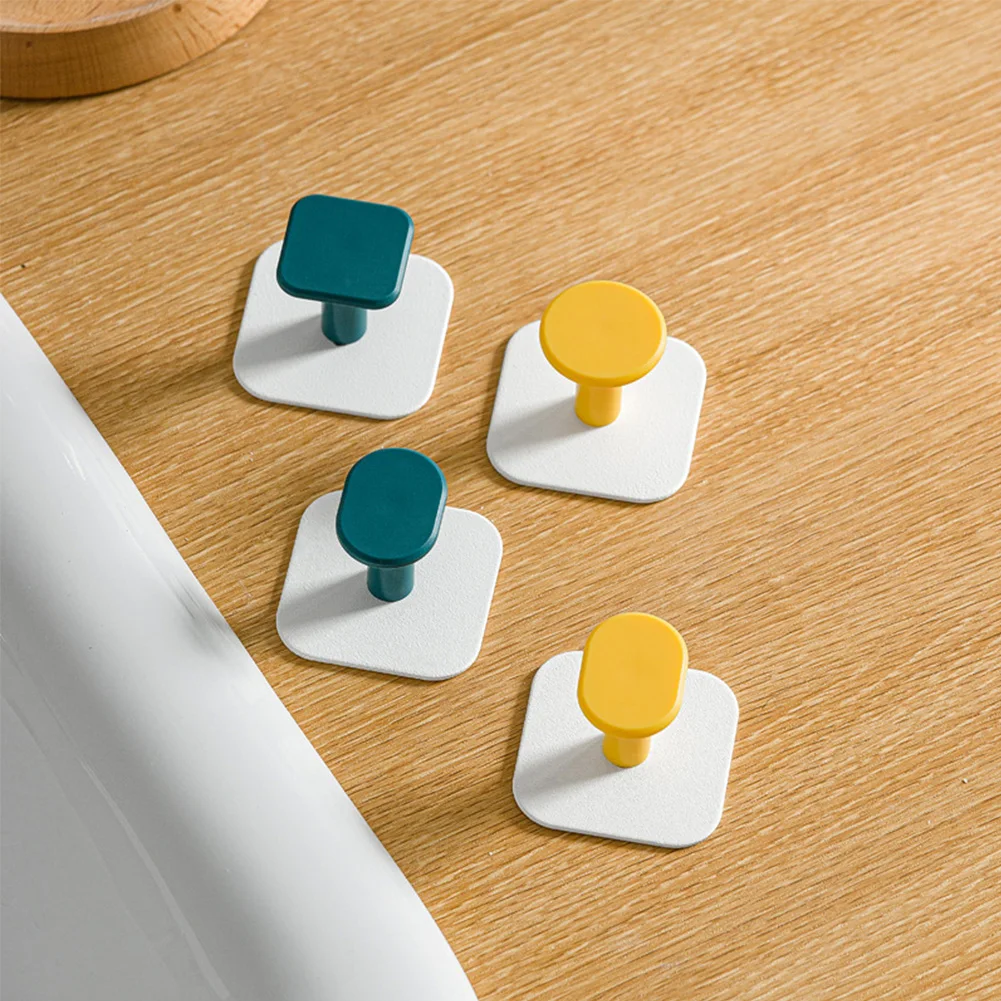 

4pcs Bathroom Kitchen Organizer Strong Adhesive Geometric Bag Storage For Hanging Clothes Home Decor Wall Hook Living Room