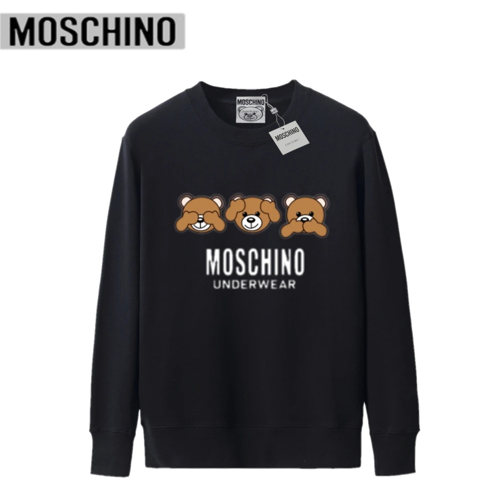 

Fashion Moschino Cotton Hoodies for Women Men Loose Style MOSCHINO UNDERBEAR Print Sweatshirts Unisex Tops With Brand Label