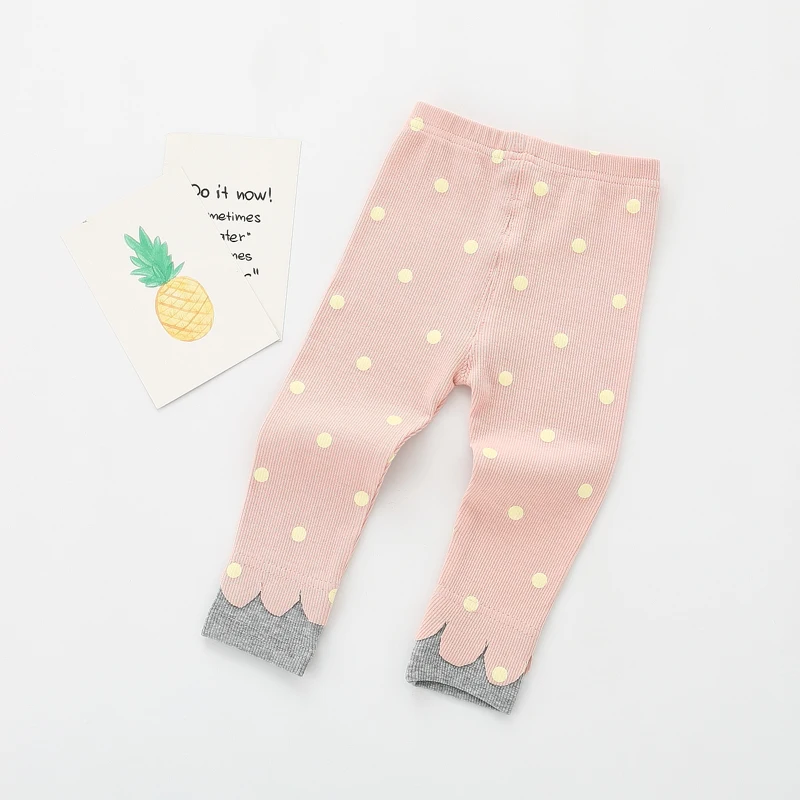 Теплые штаны YALOODE в горошек для маленьких девочек на весну и осень мягкие удобные