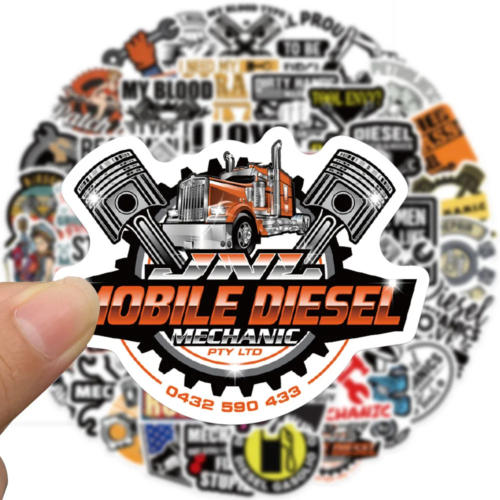 103050pcs cartoon diesel mechanic sign graffiti stickers diy skateboard motorcycle laptop car phone luggage waterproof sticker free global shipping