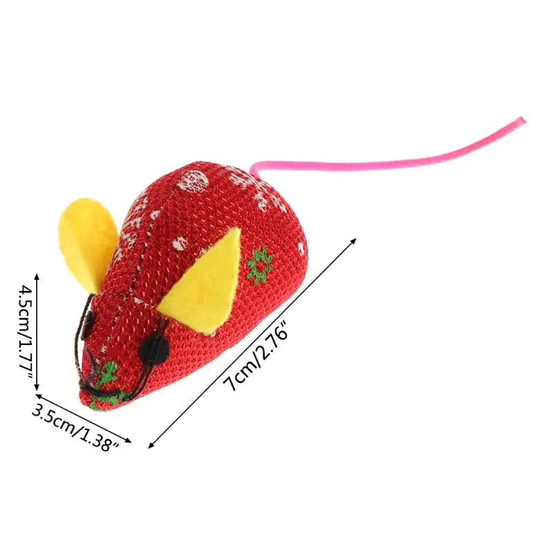 

5pcs Cat Toys Christmas Mouse Catnip Pets Kitten Teaser Interactive Funny Supply T84E