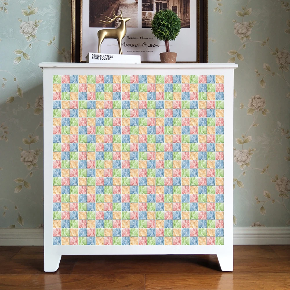 Красочные мозаичные стильные матовые плитки настенные наклейки настольные для