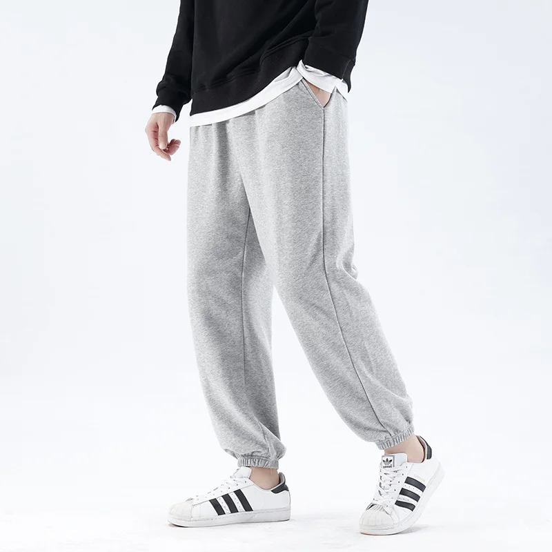 Брюки мужские хлопковые с флисовой подкладкой однотонные Мешковатые