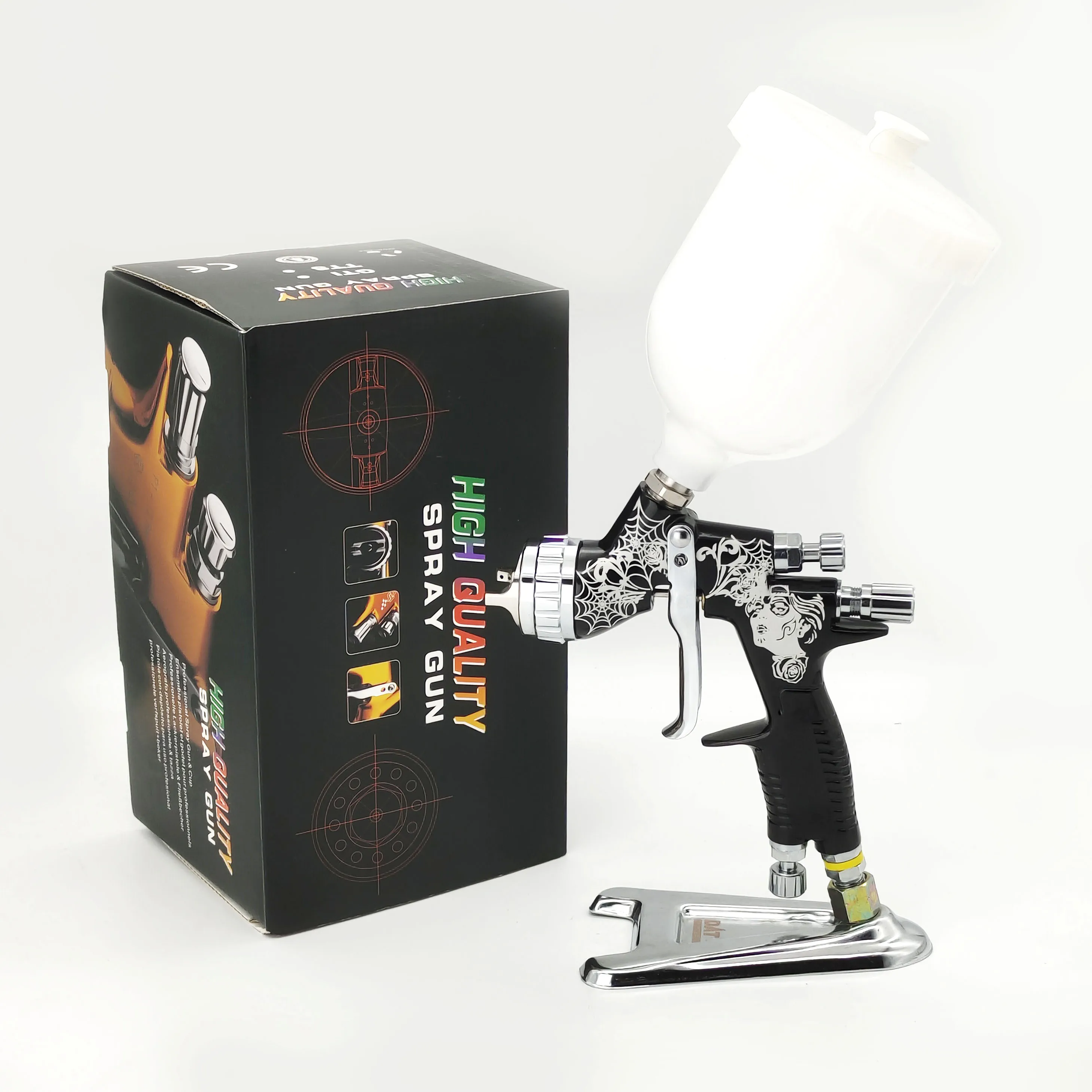 High Quality Spray Gun GTI Pro Painting Gun 600cc Paint Gun Plastic Cup TE20/T110 1.3/1.8mm Nozzle Air Spray Gun Airbrush