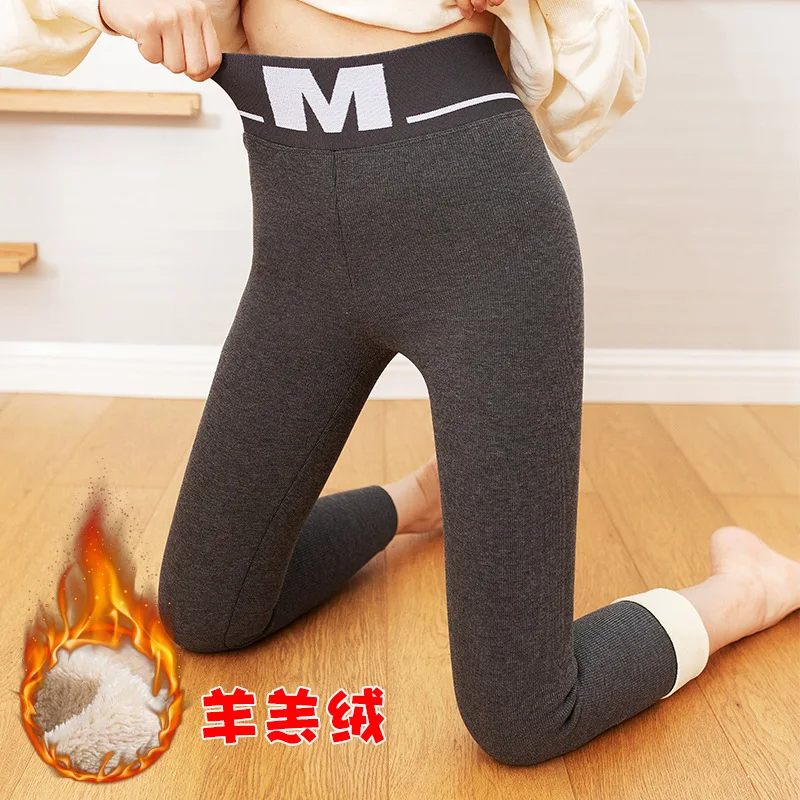

High waist Leggings women wear cashmere thickened cashmere breathable thin warm letter Leggings leggings women fitness sexy