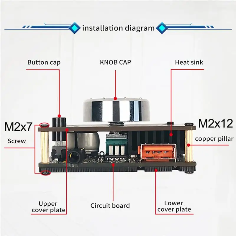 

Bluetooth 5.0 Audio Power Amplifier Module Stereo Sound 2 Channel Wireless Digital Power Amp Board for xiaomi Huawei