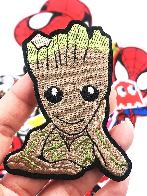 1 шт. милый мультфильм Marvel Hero Groot значок аппликация Мстители персонаж патч железо
