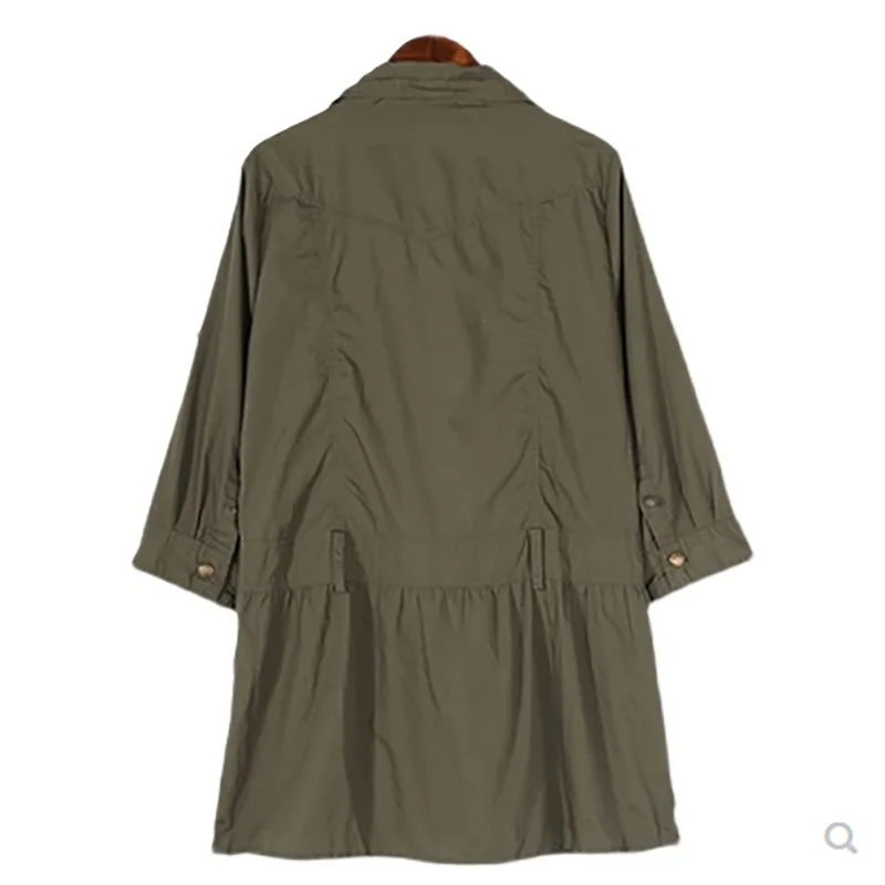 

2021 spring and autumn new stand-up collar solid color single-breasted windbreaker loose and comfortable casual jacket women