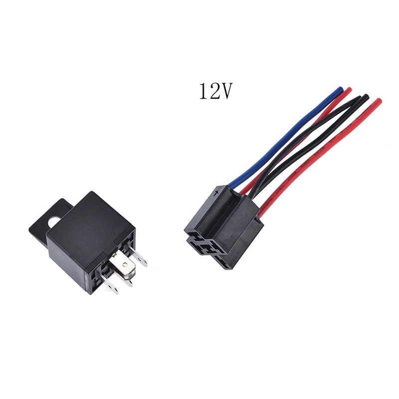 1Set DC 12V/24V 40A AMP Relay & Socket SPDT 5 Pin Wire YCL-12V-C JD1914 For Auto Car Truck Accessories | Строительство и