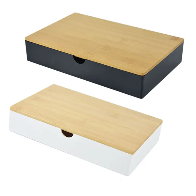 

Japanese-style Storage Box With Bamboo Lid Desktop Organizer Cosmetic Rack Wooden Storage Box Cosmetic Organizer Makeup Storage