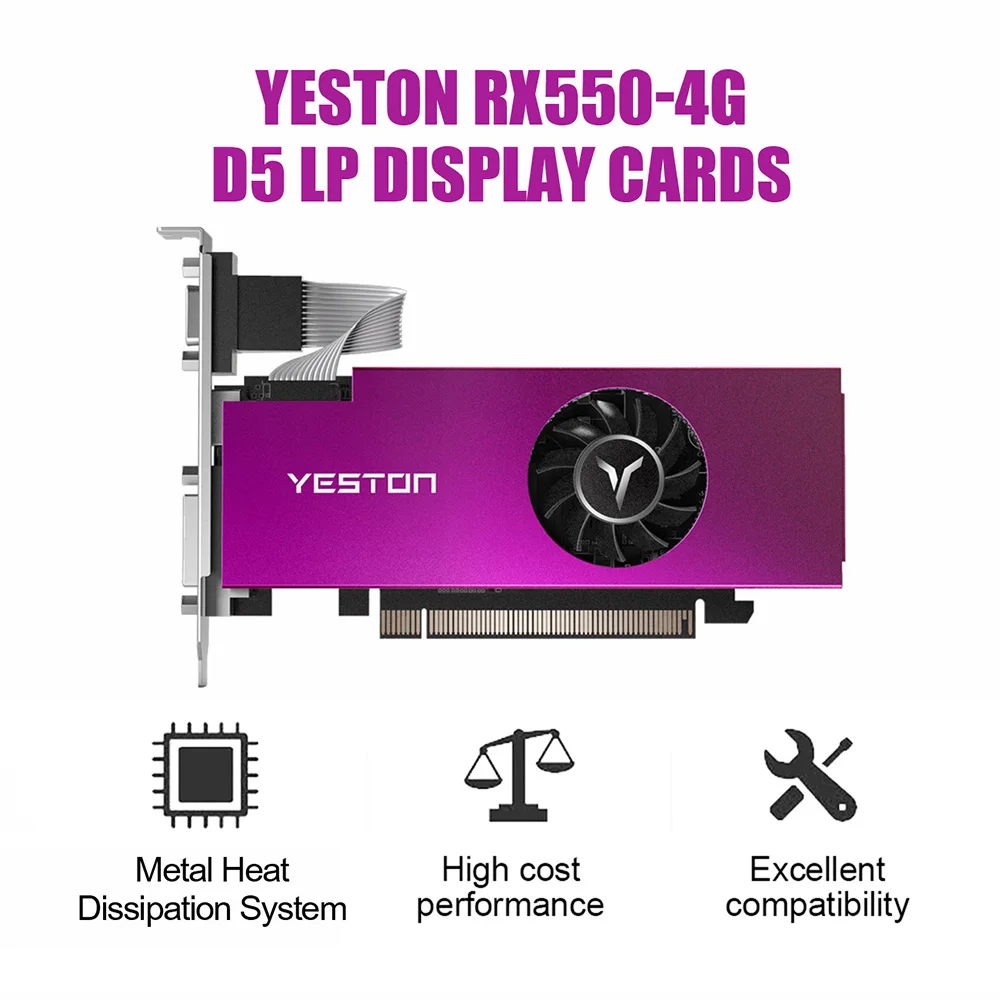 Kaufen Yeston Radeon RX 550 GPU 4GB GDDR5 128bit Gaming Desktop Computer PC Video Graphics Karten VGA/DVI-D/HDMI-kompatibel PCI-E 3,0
